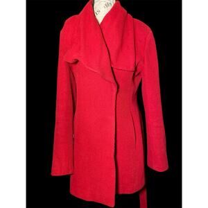Calvin Klein Women’s Red Wool Blend Coat Size 8
